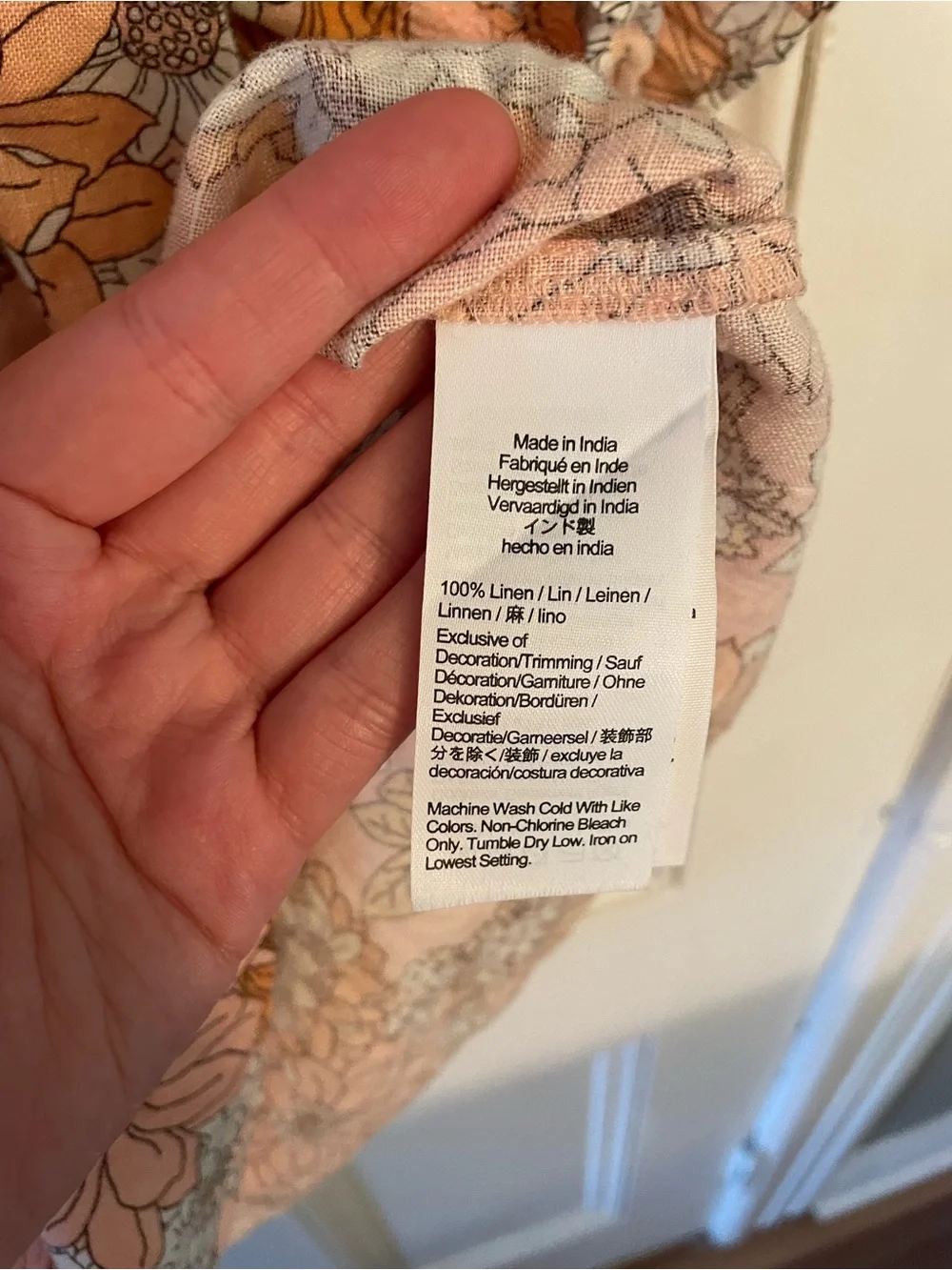 J Crew Smocked Puff-sleeve 100% Linen Top in Zinnia Floral Women's Small